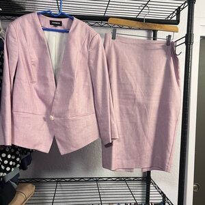 Express Light Pink Blazer and Skirt Set